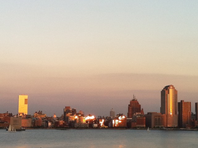 The evening sun's goodbye caress